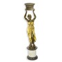 Casa Padrino Luxus Bronze Skulptur Orientalische Tr�gerin mit Schale auf Marmors�ule Bronze / Gold H. 188 cm - Bronzefigur mit Marmorsockel - Deko Figur 