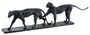 Casa Padrino Luxus Bronze Skulptur Leoparden Paar 86 x 9,5 x H. 24 cm - Bronzefigur - Dekofigur - Deko Accessoires - Luxus Kollektion 