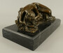Casa Padrino Luxus Bronze Skulptur schlafende Frau Bronze / Schwarz 22 x 11 x H. 10 cm - Bronze Figur mit Marmorsockel - Schreibtisch Deko Accessoires