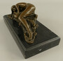 Casa Padrino Luxus Bronze Skulptur schlafende Frau Bronze / Schwarz 22 x 11 x H. 10 cm - Bronze Figur mit Marmorsockel - Schreibtisch Deko Accessoires