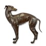 Casa Padrino Luxus Bronze Skulptur Windhund Bronze / Braun 97,5 x H. 97 cm - Lebensgro�e Bronzefigur - Deko Figur 