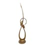 Casa Padrino Luxus Bronze Skulptur Zwei Kraniche Abstrakt Bronze / Gold 32 x H. 166 cm - Gro�e Bronzefigur - Moderne Deko Figur 