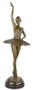 Casa Padrino Luxus Bronze Skulptur mit Marmorsockel Ballerina Bronze / Schwarz 22 x 20,4 x H. 66,5 cm - Bronzefigur - Dekofigur - Deko Accessoires 