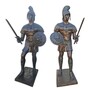 Casa Padrino Luxus Bronze Skulpturen Set R�mische Legion�re Bronze / Gr�n 85 x H. 210 cm - Lebensgro�e Bronzefiguren - Gro�e Deko Skulpturen 