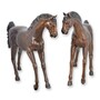 Casa Padrino Luxus Bronze Skulpturen Set Zwei Pferde Bronze / Braun 145 x H. 119 cm - Lebensgro�e Bronzefiguren - Gro�e Deko Figuren 