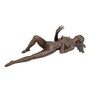 Casa Padrino Luxus Bronze Tischgestell Frauenakt Bronze / Braun 140 x 40 x H. 35 cm - Tischfu� f�r Glasplatten - Deko Objekt 