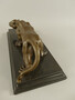 Casa Padrino Luxus Bronze Skulptur Leopard auf Marmorsockel 40 cm Antik Stil