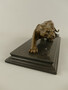 Casa Padrino Luxus Bronze Skulptur Leopard auf Marmorsockel 40 cm Antik Stil