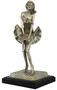 Casa Padrino Luxus Bronzefigur Marilyn Antik Silber / Schwarz 14 x 12 x H. 28 cm - Bronze Skulptur mit Holzsockel - Schreibtisch Deko - Wohnzimmer Deko - Luxus Kollektion 