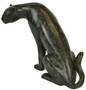 Casa Padrino Luxus Bronzefigur Gepard Schwarz / Gr�n 20 x 33 x H. 22 cm - Bronze Skulptur - Dekofigur - Luxus Deko Accessoires