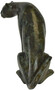Casa Padrino Luxus Bronzefigur Gepard Schwarz / Gr�n 20 x 33 x H. 22 cm - Bronze Skulptur - Dekofigur - Luxus Deko Accessoires