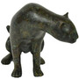 Casa Padrino Luxus Bronzefigur Gepard Schwarz / Gr�n 20 x 33 x H. 22 cm - Bronze Skulptur - Dekofigur - Luxus Deko Accessoires
