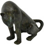 Casa Padrino Luxus Bronzefigur Gepard Schwarz / Gr�n 20 x 33 x H. 22 cm - Bronze Skulptur - Dekofigur - Luxus Deko Accessoires