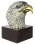 Casa Padrino Luxus Bronze Skulptur Adler Kopf Mehrfarbig / Schwarz 19,6 x 28 x H. 31,3 cm - Bronzefigur mit Marmorsockel - Deko Accessoires 