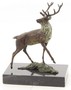 Casa Padrino Luxus Deko Bronzefigur Rothirsch Mehrfarbig / Schwarz 12,5 x 7,4 x H. 15,2 cm - Bronze Skulptur