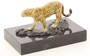 Casa Padrino Luxus Bronzefigur Jaguar Mehrfarbig / Schwarz 12,7 x 7,7 x H. 7,4 cm - Wohnzimmer Deko