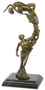 Casa Padrino Luxus Bronze Skulptur mit Marmorsockel T�nzer Paar Bronze / Schwarz 18,3 x 12,9 x H. 36,2 cm - Bronzefigur - Dekofigur - Deko Accessoires 