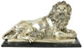Casa Padrino Luxus Bronzefiguren Set L�wen Silber / Schwarz 60 x 27 x H. 33 cm - Versilberte Dekofiguren mit Marmorsockel - Deko Accessoires