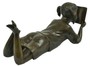 Casa Padrino Luxus Bronzefigur liegendes Mdchen liest Bronze 22 x 60 x H. 27 cm - Bronze Skulptur - Dekofigur - Deko Accessoires