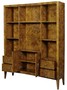 Casa Padrino Luxus B�cherschrank mit 2 T�ren und 4 Schubladen Hellbraun 150 x 35 x H. 190 cm - B�roschrank - Wohnzimmerschrank - Luxus Qualit�t