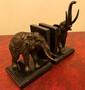 Casa Padrino Luxus B�cherst�tzen Set Elefanten Bronze / Marmor - B�cherst�tze - Book End Buchst�tze