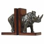 Casa Padrino Luxus B�cherst�tzen Set Nashorn Bronze / Dunkelbraun - Schreibtisch Deko