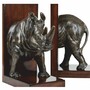 Casa Padrino Luxus B�cherst�tzen Set Nashorn Bronze / Dunkelbraun - Schreibtisch Deko
