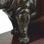 Casa Padrino Luxus B�cherst�tzen Set Nashorn Bronze / Dunkelbraun - Schreibtisch Deko