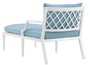 Casa Padrino Luxus Chaiselongue Wei� / Hellblau 68,5 x 157 x H. 79 cm - Liegesessel aus hochwertigen strapazierbarem Aluminium - Wohnzimmerm�bel - Gartenm�bel - Gastronomie M�bel
