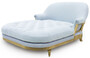 Casa Padrino Luxus Chaiselongue Hellblau / Braun 140 x 185 x H. 91 cm - Wohnzimmer Liegesessel - Recamiere - Wohnzimmer M�bel - Luxus M�bel - Luxus Kollektion