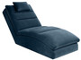 Casa Padrino Luxus Chaiselongue mit Kopfkissen Blau 85 x 170 x H. 92 cm - Wohnzimmer Liegesessel - Relexliege - Recamiere - Wohnzimmer M�bel - Luxus M�bel