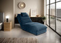 Casa Padrino Luxus Chaiselongue mit Kopfkissen Blau 85 x 170 x H. 92 cm - Wohnzimmer Liegesessel - Relexliege - Recamiere - Wohnzimmer M�bel - Luxus M�bel