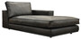 Casa Padrino Luxus Leder Chaiselongue Linke Seite Schwarz 106 x 186 x H. 83 cm - Echtleder Liegesessel - Relexliege - Recamiere - Wohnzimmer M�bel - Luxus M�bel