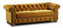 Casa Padrino Luxus Chesterfield Kindersofa Ocker / Hellbraun 152 x 67 x H. 53 cm - Chesterfield Kinderzimmer Sofa - Luxus Chesterfield Kinder M�bel 
