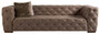 Casa Padrino Luxus Chesterfield 3er Sofa Grau / Braun 240 x 95 x H. 81 cm - Chesterfield Wohnzimmer Sofa - Chesterfield Wohnzimmer M�bel - Luxus Kollektion