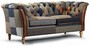 Casa Padrino Luxus Chesterfield 3er Sofa Bunt / Braun 213 cm