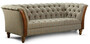 Casa Padrino Luxus Chesterfield 3er Sofa Grau / Braun 213 x 87 x H. 77 cm - Wohnzimmer Sofa mit Echtleder - Chesterfield Wohnzimmer M�bel 
