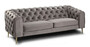 Casa Padrino Luxus Chesterfield 2er Sofa Grau / Messingfarben 155 x 95 x H. 80 cm - Modernes Wohnzimmer Sofa - Chesterfield Wohnzimmer M�bel 