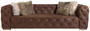 Casa Padrino Luxus Chesterfield 3er Sofa Braun / Hellbraun 240 x 95 x H. 81 cm - Chesterfield Wohnzimmer Sofa - Chesterfield Wohnzimmer M�bel - Luxus Kollektion