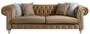 Casa Padrino Luxus Chesterfield 3er Sofa Hellbraun 240 x 100 x H. 78 cm - Chesterfield Wohnzimmer Sofa - Chesterfield Wohnzimmer M�bel - Luxus Kollektion