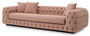 Casa Padrino Luxus Chesterfield Sofa Vintage Rosa / Schwarz 255 x 105 x H. 60 cm - Wohnzimmer Sofa - Hotel Sofa - Wohnzimmer M�bel - Chesterfield M�bel - Luxus M�bel - Luxus Einrichtung