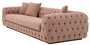 Casa Padrino Luxus Chesterfield Sofa Vintage Rosa / Schwarz 255 x 105 x H. 60 cm - Wohnzimmer Sofa - Hotel Sofa - Wohnzimmer M�bel - Chesterfield M�bel - Luxus M�bel - Luxus Einrichtung