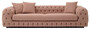 Casa Padrino Luxus Chesterfield Sofa Vintage Rosa / Schwarz 255 x 105 x H. 60 cm - Wohnzimmer Sofa - Hotel Sofa - Wohnzimmer M�bel - Chesterfield M�bel - Luxus M�bel - Luxus Einrichtung