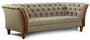 Casa Padrino Luxus Chesterfield 4er Sofa Grau / Braun 260 x 87 x H. 77 cm - Wohnzimmer Sofa mit Echtleder - Chesterfield Wohnzimmer M�bel 