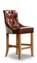 Casa Padrino Luxus Chesterfield Barhocker Sienna Bar 53 x 55 x H. 110 cm - Eleganter Wohnzimmer Barhocker mit Echtleder - Chesterfield Wohnzimmer M�bel 