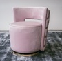 Casa Padrino Luxus Chesterfield Drehsessel Rosa 65 x 58 x H. 69 cm - Samt Sessel - Luxus M�bel