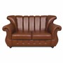 Casa Padrino Luxus Leder 2er Sofa Braun / Dunkelbraun 150 cm - Wohnzimmer Sofa - B�ro Sofa - Echtleder M�bel - Luxus M�bel 