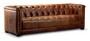 Casa Padrino Luxus Chesterfield Echtleder 3er Sofa Vintage Braun 203 cm 