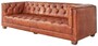 Casa Padrino Luxus Chesterfield Echtleder Sofa Braun 240 cm - Echtleder M�bel 