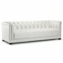 Casa Padrino Luxus Chesterfield Echtleder Sofa Wei� 233 cm - Leder M�bel 